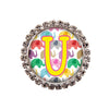 Happy Elephants Glam Initial or Title Interchangeable Button