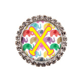 Happy Elephants Glam Initial or Title Interchangeable Button