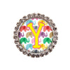 Happy Elephants Glam Initial or Title Interchangeable Button