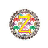 Happy Elephants Glam Initial or Title Interchangeable Button