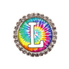 Tie-Dyed Initial or Title Interchangeable Button