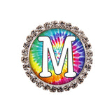 Tie-Dyed Initial or Title Interchangeable Button