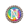 Tie-Dyed Initial or Title Interchangeable Button