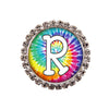 Tie-Dyed Initial or Title Interchangeable Button