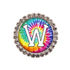 Tie-Dyed Initial or Title Interchangeable Button