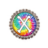 Tie-Dyed Initial or Title Interchangeable Button