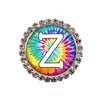 Tie-Dyed Initial or Title Interchangeable Button