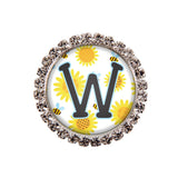 Daisy Glam Initial or Title Interchangeable Button