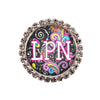Dark Paisley Glam Initial or Title Interchangeable Button