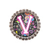 Dark Paisley Glam Initial or Title Interchangeable Button