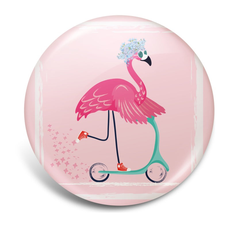 Flamingo Pink Badge Reel- retractable badge reel - badge clip