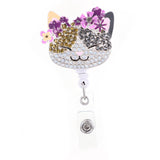Flower Cat Sparkle and Shine Rhinestone Badge Reel
