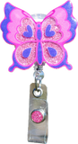 Glitterific Badge Reel Butterfly