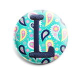 Colorful Paisley INTERCHANGEABLE EMBROIDERED button