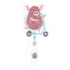 Piggy on Scooter Sparkle and Shine Rhinestone Badge Reel