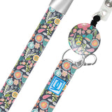 LUXE lanyard Grey Floral