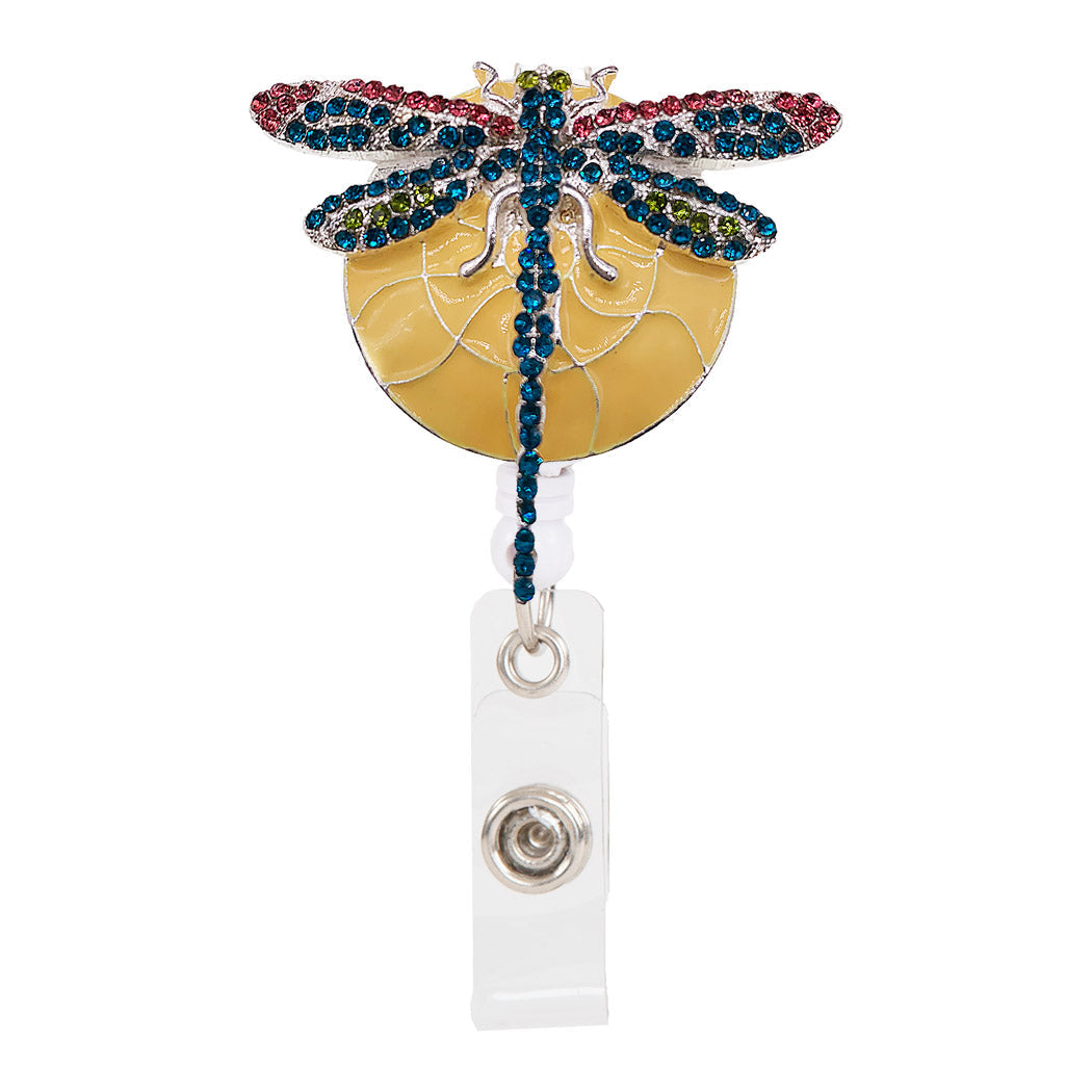 Dragonfly Sparkle and Shine Rhinestone Badge Reel – Shop Badge A-Peel