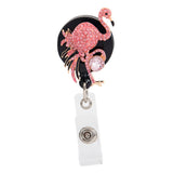 Flamingo Sparkle and Shine Rhinestone Badge Reel