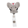 Nurse Elephant Sparkle and Shine Rhinestone Badge Reel