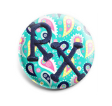 Colorful Paisley INTERCHANGEABLE EMBROIDERED button