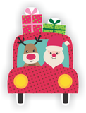Santa and Rudolph Car Acrylic