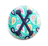 Colorful Paisley INTERCHANGEABLE EMBROIDERED button