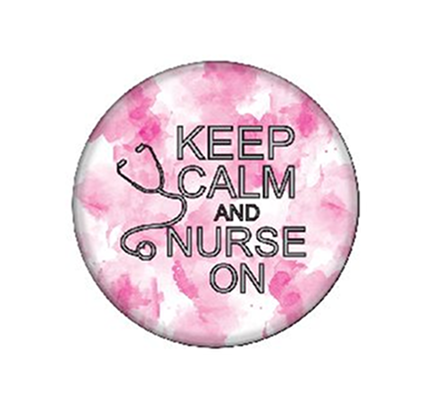 Purple Keep Calm & Nurse On ID Badge Holder Retractable Reel